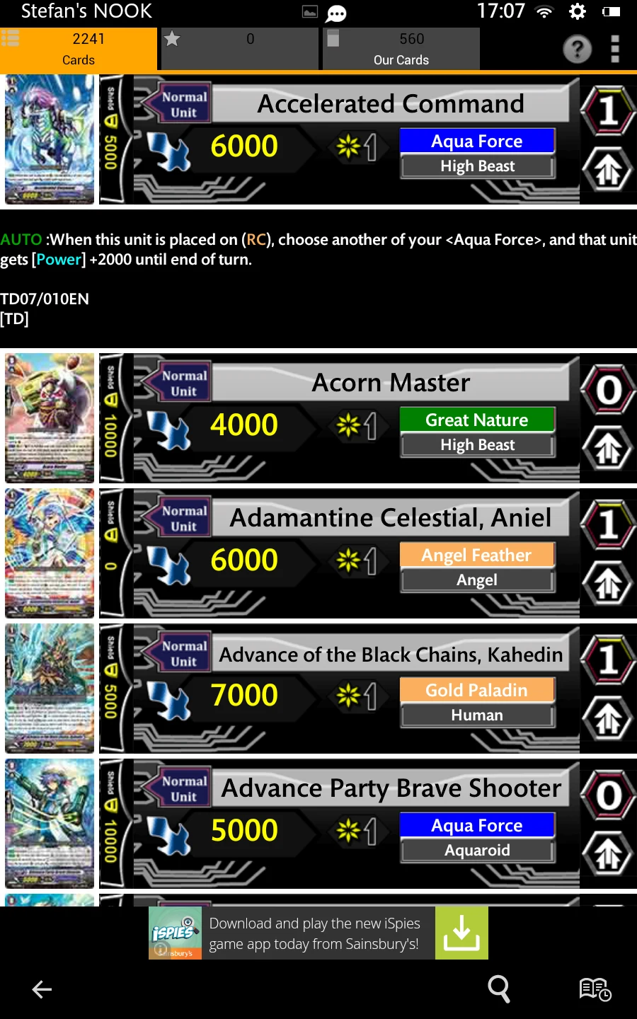 Cardfight Vanguard Database screenshot